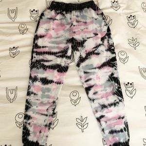 Tie Dye High Waist Campus Joggers
